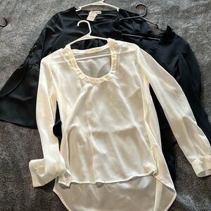 Bundle of 3 sheer long sleeve tops xs